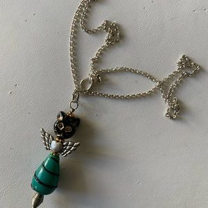 Necklace angel cat flying kitty